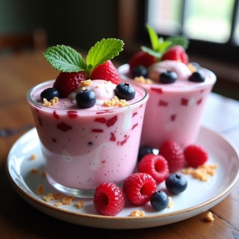  Helado de Kéfir y Frutos Rojos: Postre Probiótico Sin Azúcar en Thermomix