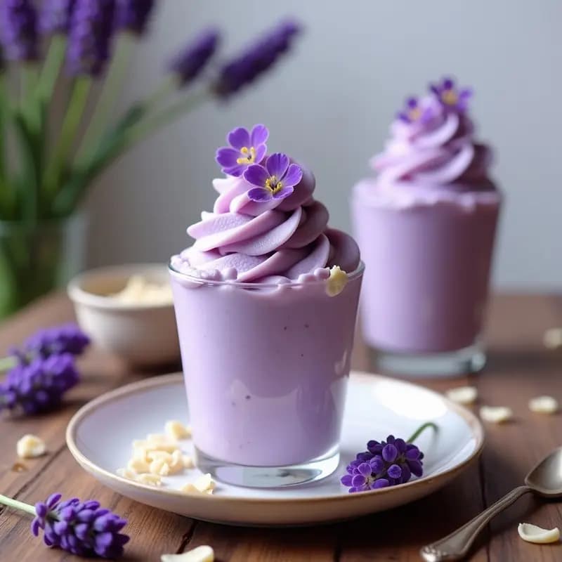 Helado de Flores de Lavanda y Leche de Avena: Postre Vegano Viral con Toque Floral