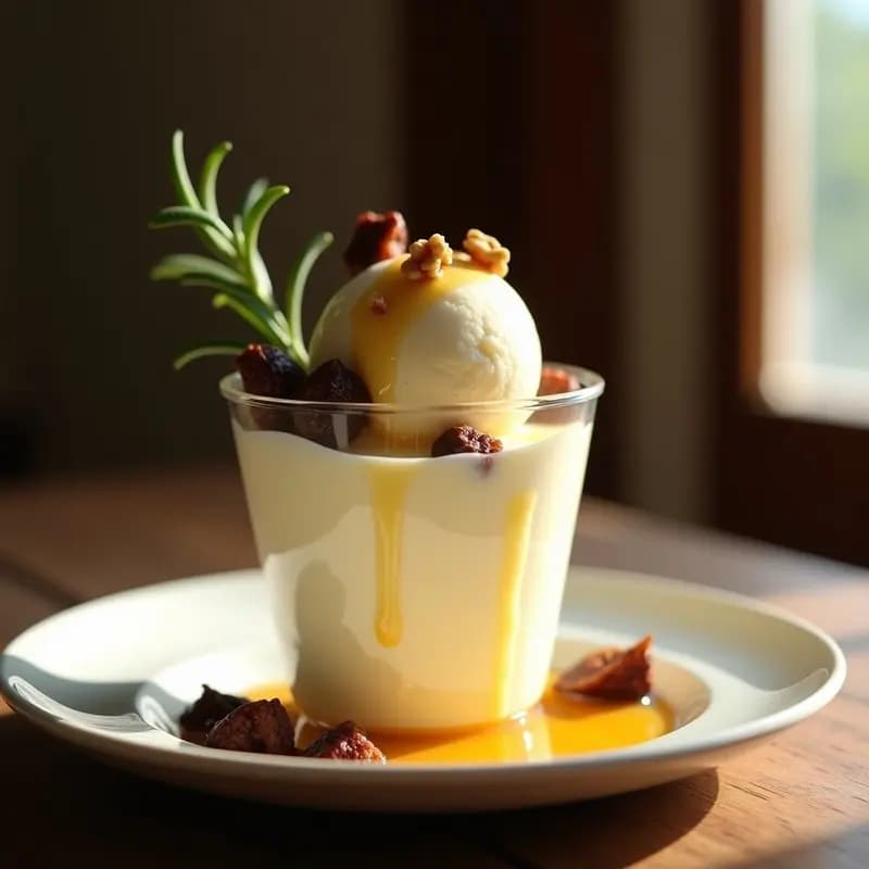 Helado de Leche de Cabra y Miel con Trozos de Higos Secos: Postre Tradicional Chipriota Sin Azúcar Añadida