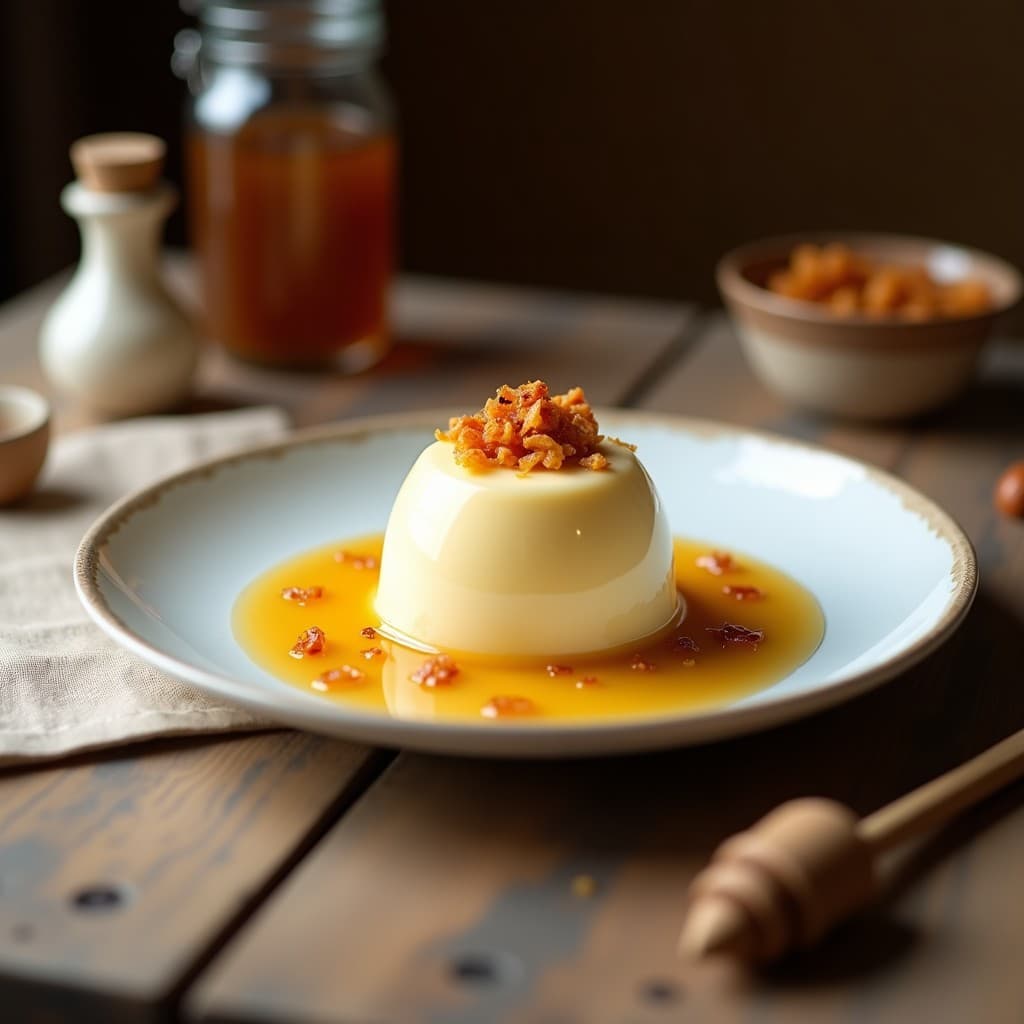 Helado de Leche de Cabra y Miel de Romero con Crujiente de Almendras: Postre Mediterráneo Sin Lactosa