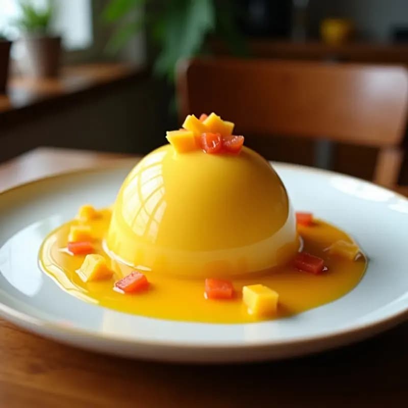 Helado de Leche de Tigre y Mango con Crujiente de Amaranto: Postre Peruano Sin Lácteos