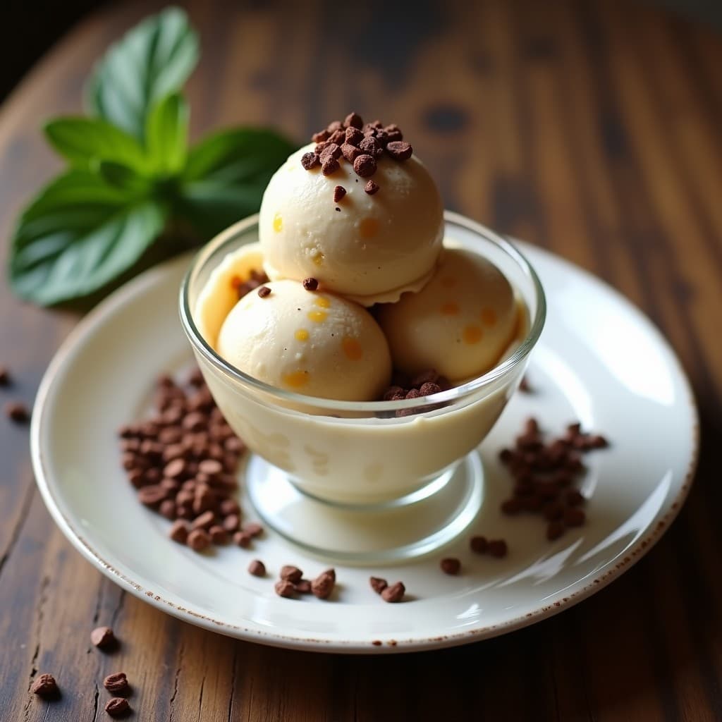 Helado de Lucuma y Cacao Nibs: Postre Peruano Vegano y Sin Lactosa