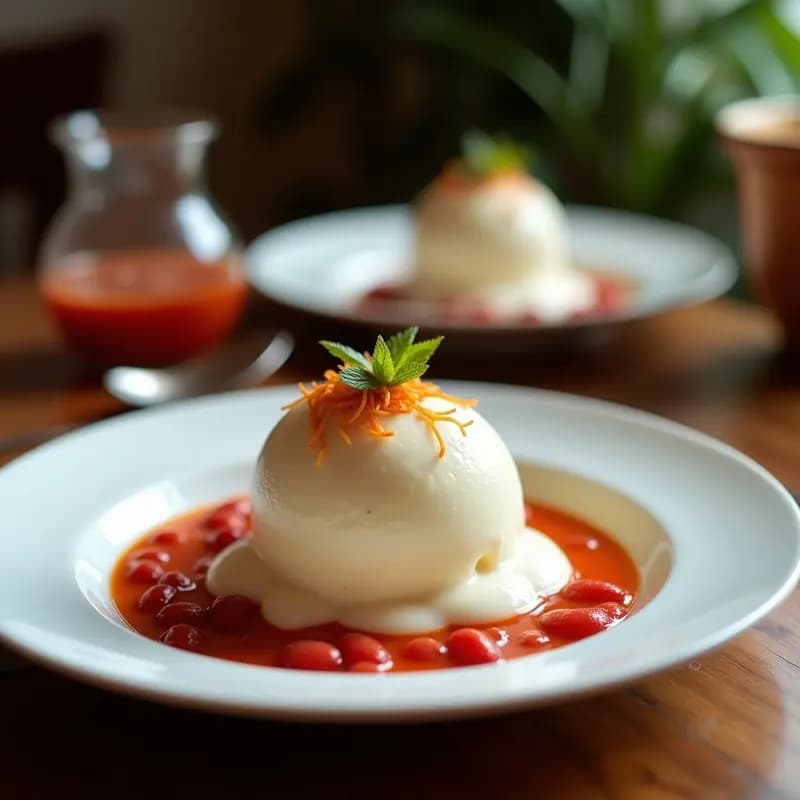 Helado de Mamey y Coco con Crujiente de Amaranto: Postre Caribeño Sin Lácteos en 4 Pasos