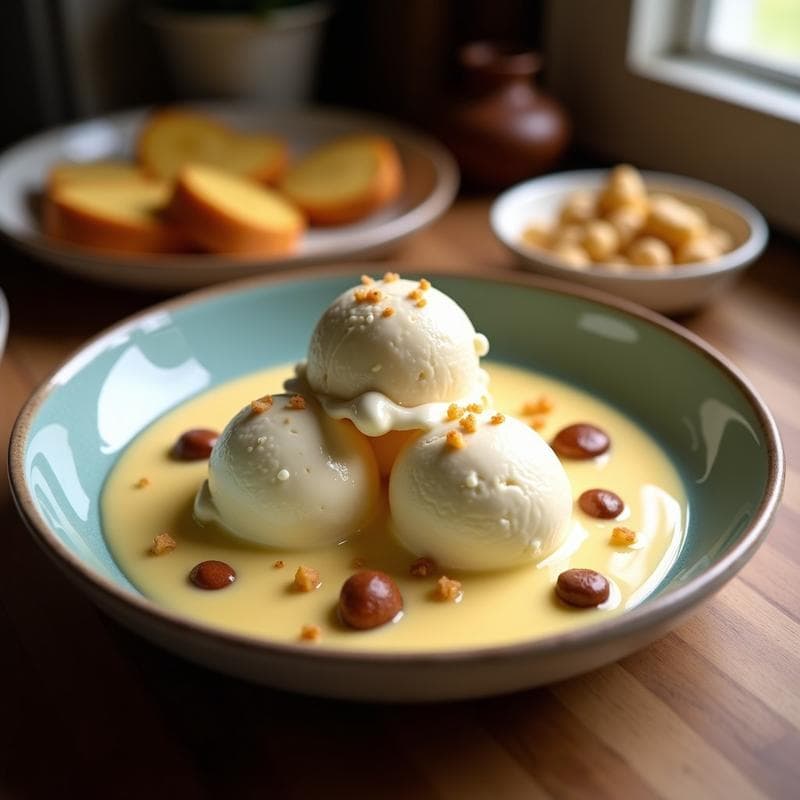 Helado de Mamey y Coco con Trozos de Macadamia: Postre Tropical Sin Lácteos