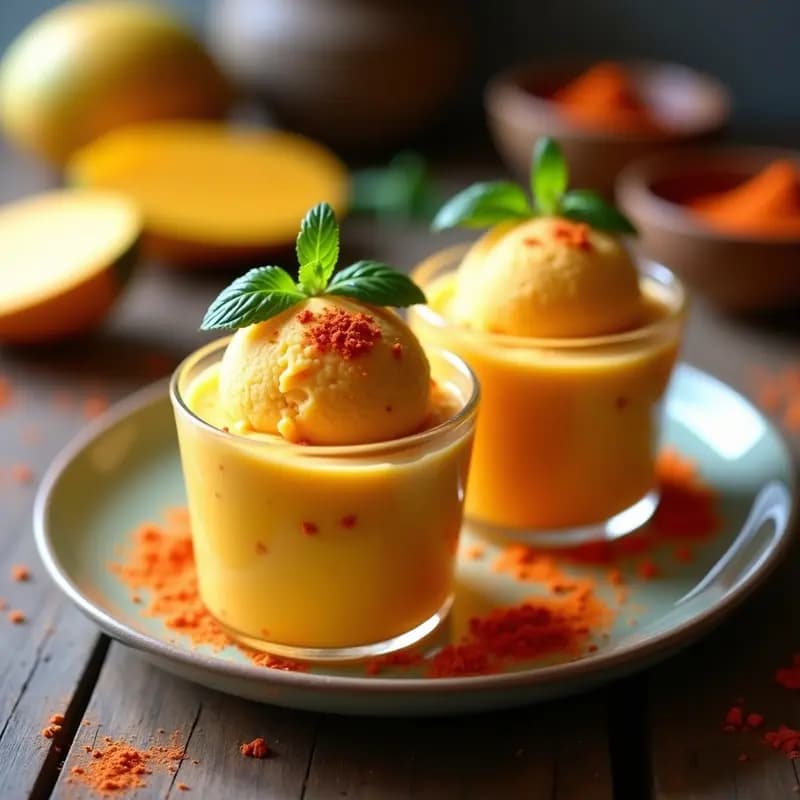 Helado de Mango con Chile en Polvo: Receta Mexicana Vegana y Sin Azúcar