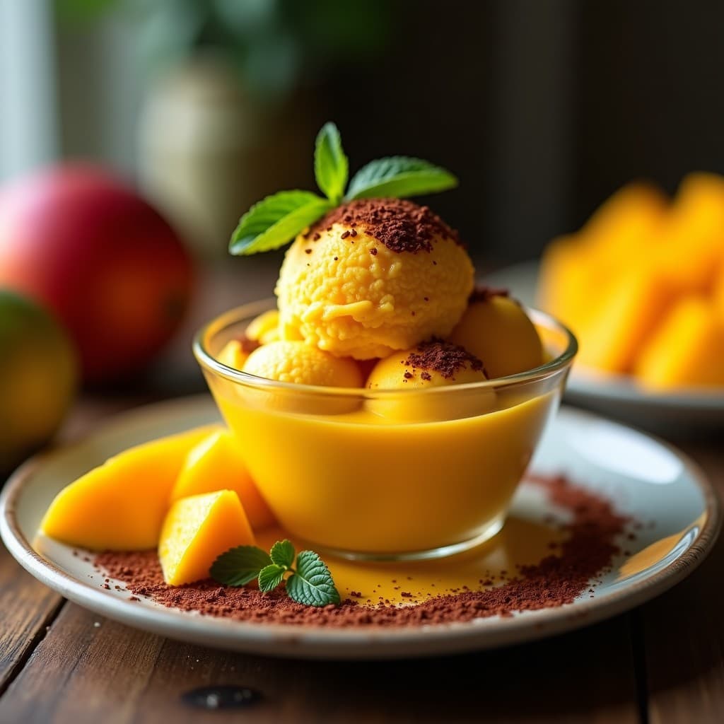 Helado de Mango y Chili con Virutas de Chocolate Amargo: Postre Mexicano Sin Lactosa