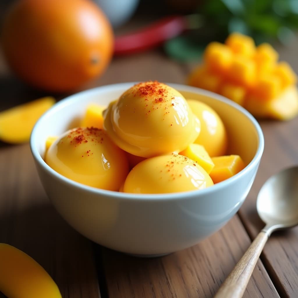 Helado de Mango y Pimienta de Cayena: Postre Vegano Sin Lácteos en 3 Ingredientes