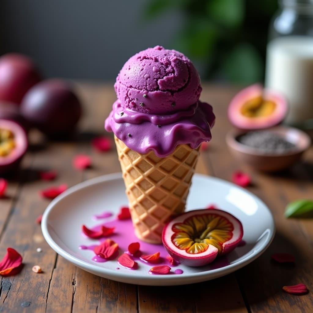 Helado de Maracuyá y Flor de Jamaica: Postre Brasileño Sin Lácteos y Refrescante