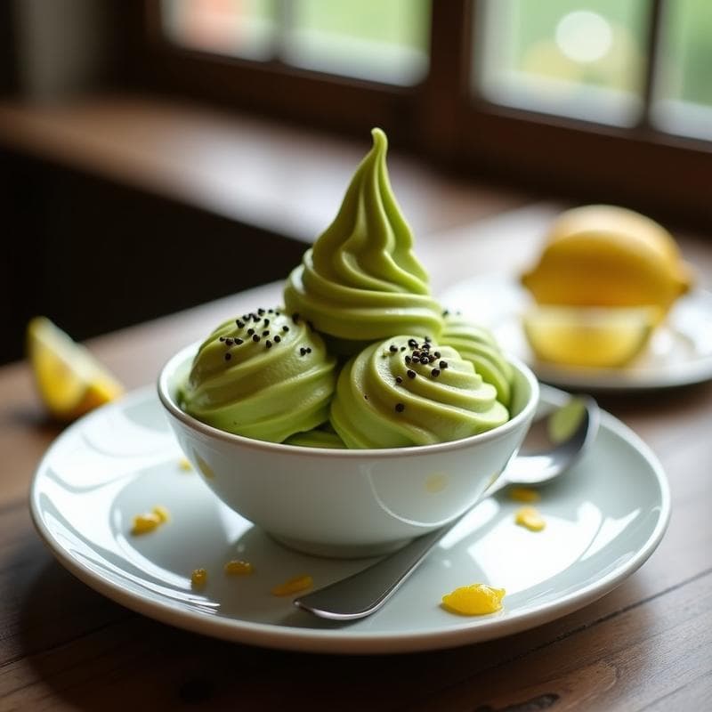 Helado de Té Matcha y Cúrcuma con Toppings de Semillas de Chía: Postre Keto y Antiinflamatorio