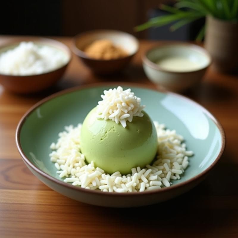 Helado de Matcha y Leche de Almendras: Postre Keto en Thermomix con Virutas de Coco