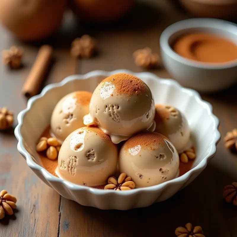 Helado de Pajarete con Trozos de Nuez y Canela: Postre Tradicional Peruano Sin Lactosa