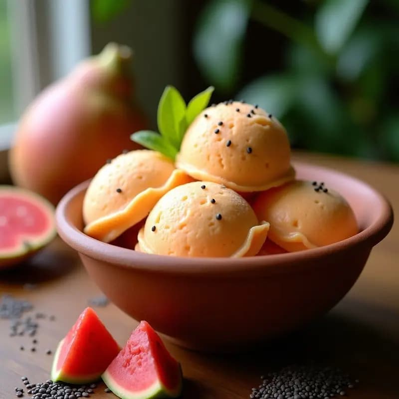 Helado de Panela y Guayaba con Semillas de Chía: Postre Colombiano Sin Lácteos