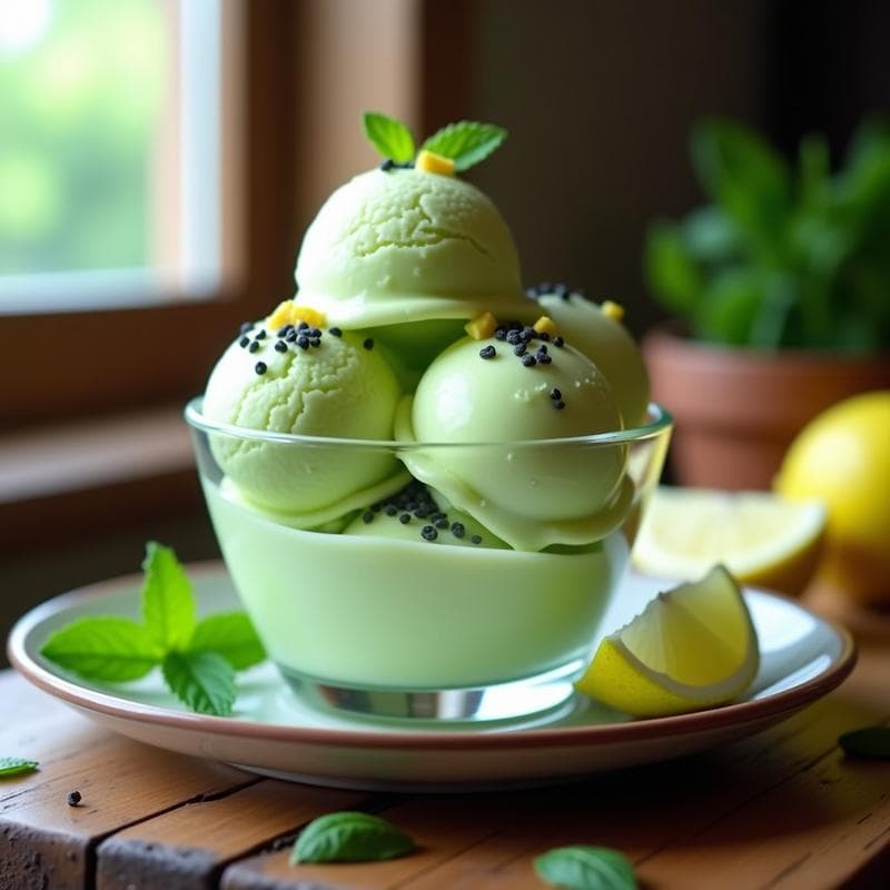 Helado de Pepino y Lima con Semillas de Amapola: Postre Vegano y Digestivo