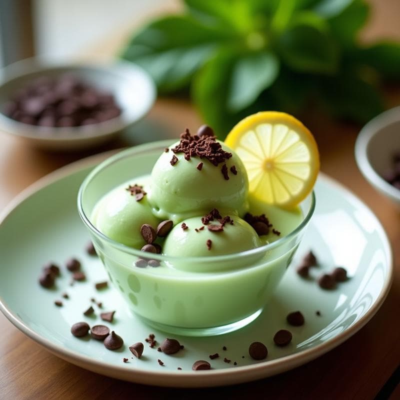 Helado de Pepino y Limón con Chips de Chocolate 90%: Postre Keto y Sin Lácteos