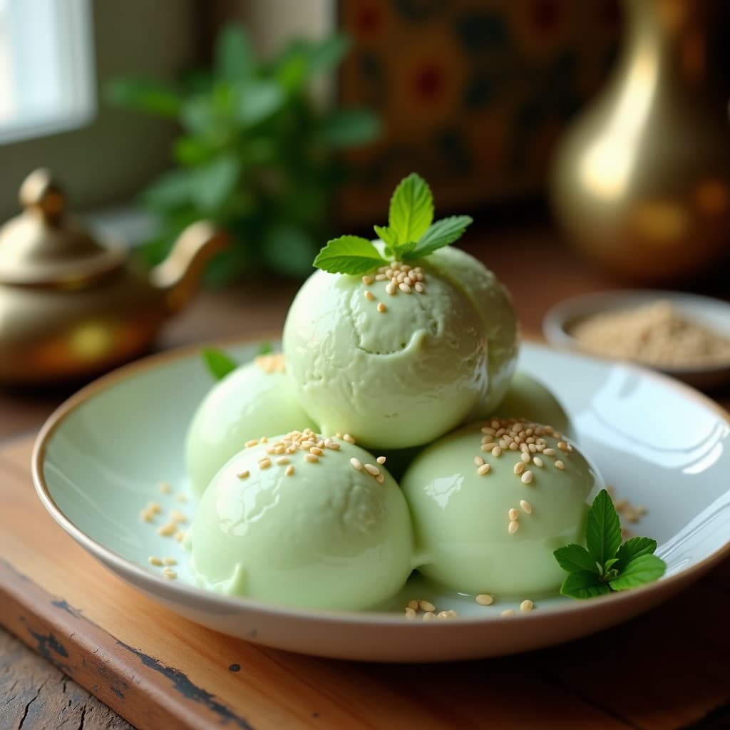 Helado de Pepino y Menta con Jarabe de Ágave: Postre Sin Azúcar al Estilo Árabe
