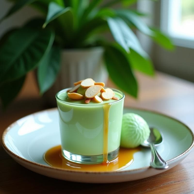 Helado de Pilea (Oreja de Elefante) con Sirope de Arce: Postre Vegano Sin Lácteos y Sin Azúcar