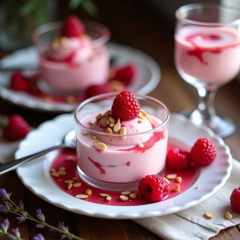 Helado de Pimienta Rosa y Frambuesa: Postre Vegano Sin Azúcar con Toque Francés