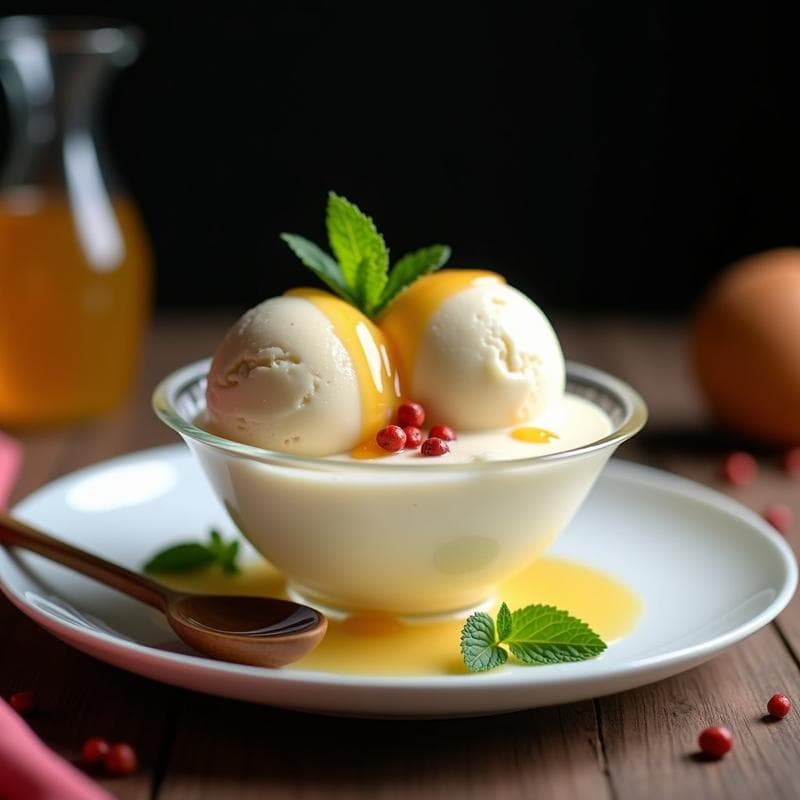 Helado de Pimienta Rosa y Miel: Postre Gourmet Sin Lácteos en 10 Minutos