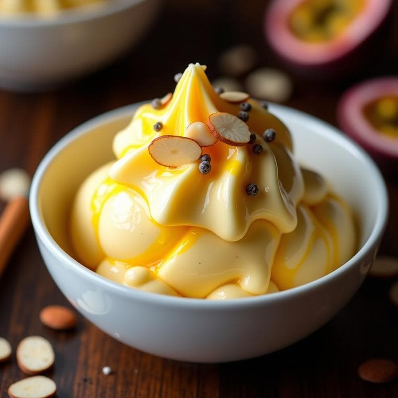 Helado de Pimienta de Sichuán y Maracuyá: Postre Picante y Dulce Sin Lácteos