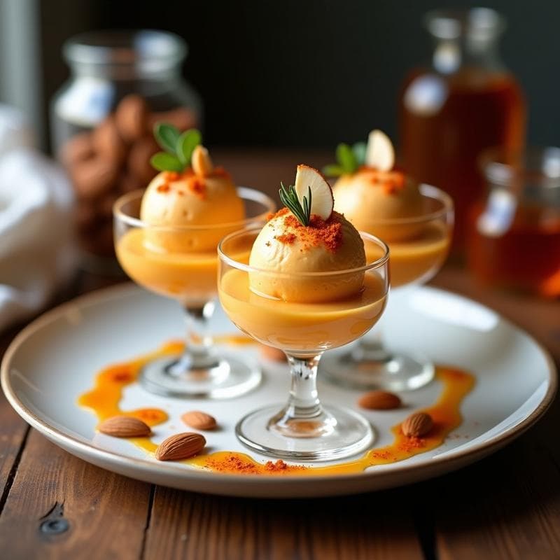 Helado de Pimiento Asado y Miel: Postre Español con Toque Ahumado y Sin Lácteos