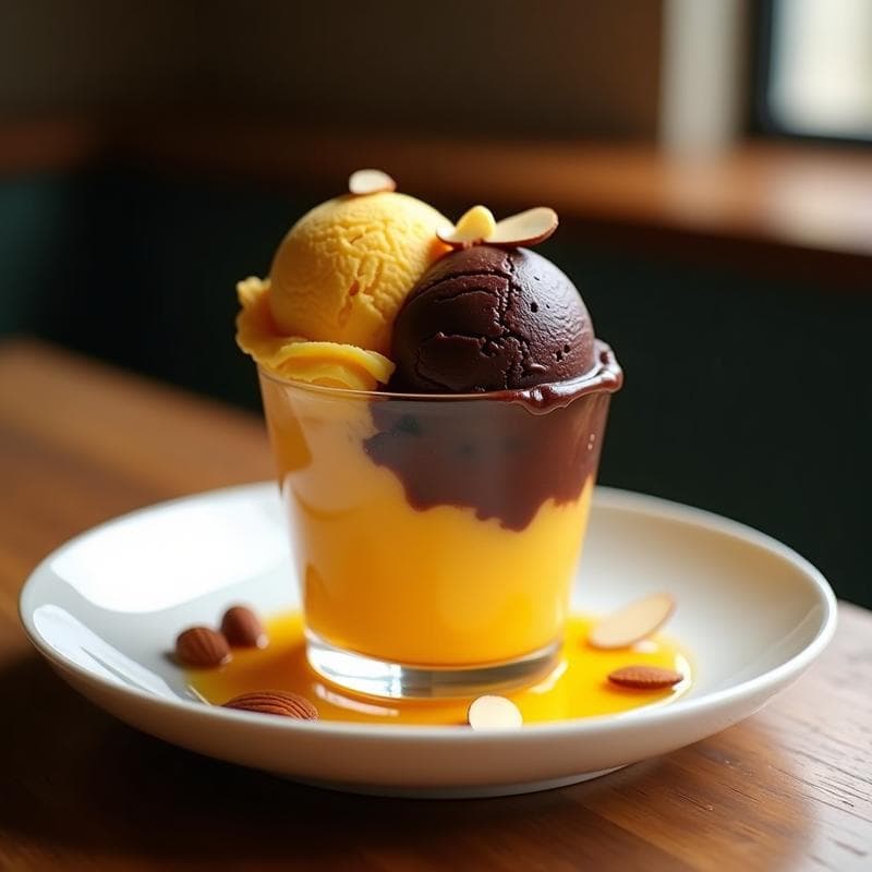 Helado de Pisto y Helado de Ajo Negro: Postre Español de Vanguardia Sin Lactosa