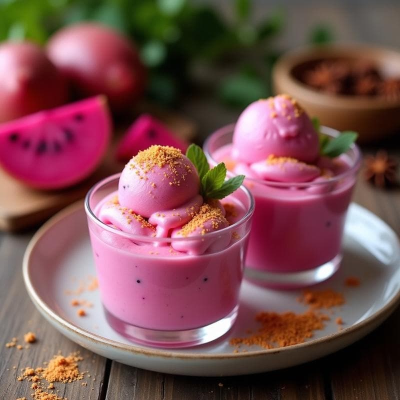 Helado de Pitahaya y Pimienta de Jamaica: Postre Mexicano Sin Azúcar en 3 Ingredientes