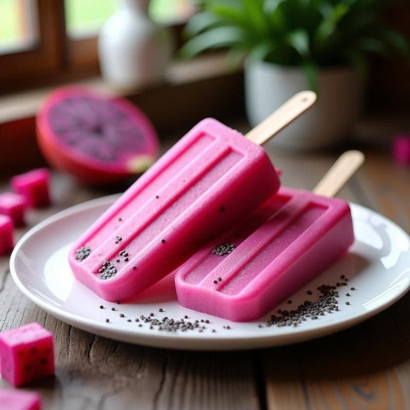 Helado de Pitaya y Chía: Postre antioxidante sin azúcar en 3 ingredientes