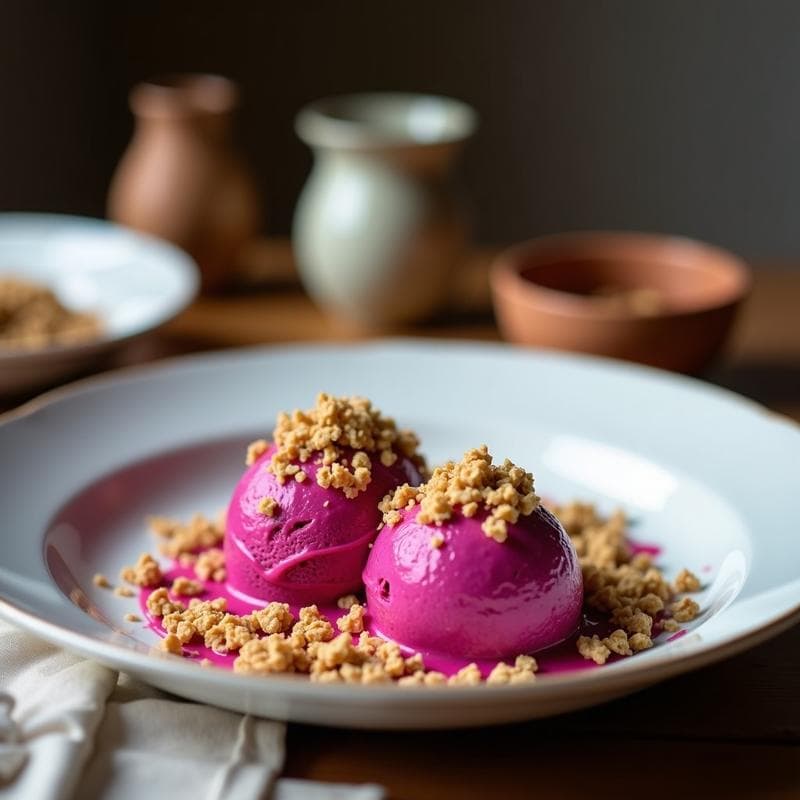 Helado de Pitaya y Coco con Toppings de Granola: Postre Mexicano Sin Lácteos