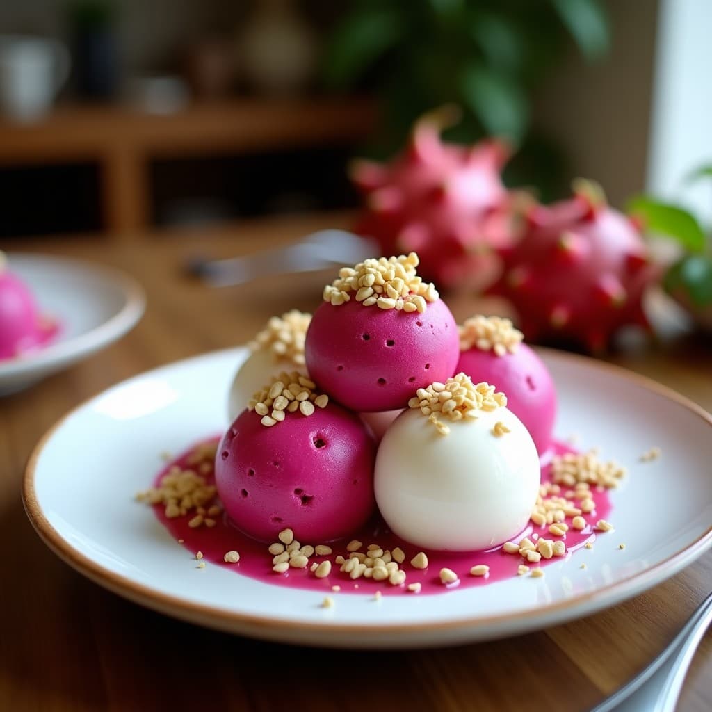 Helado de Pitaya y Coco con Crujiente de Semillas de Amapola: Postre Vegano y Antioxidante