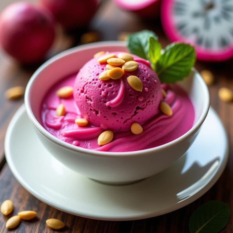 Helado de Pitaya con Semillas de Sacha Inchi: Postre Vegano Alto en Omega-3 sin Lácteos