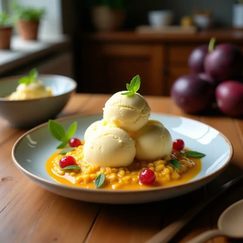 Helado de Pitonisa y Maracuyá: Postre Venezolano Vegano con Leche de Coco