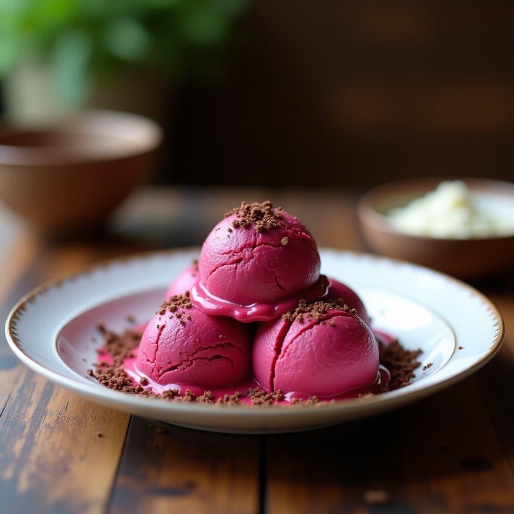 Helado de Remolacha y Coco con Virutas de Chocolate 90%: Postre Detox Sin Azúcar en 3 Ingredientes