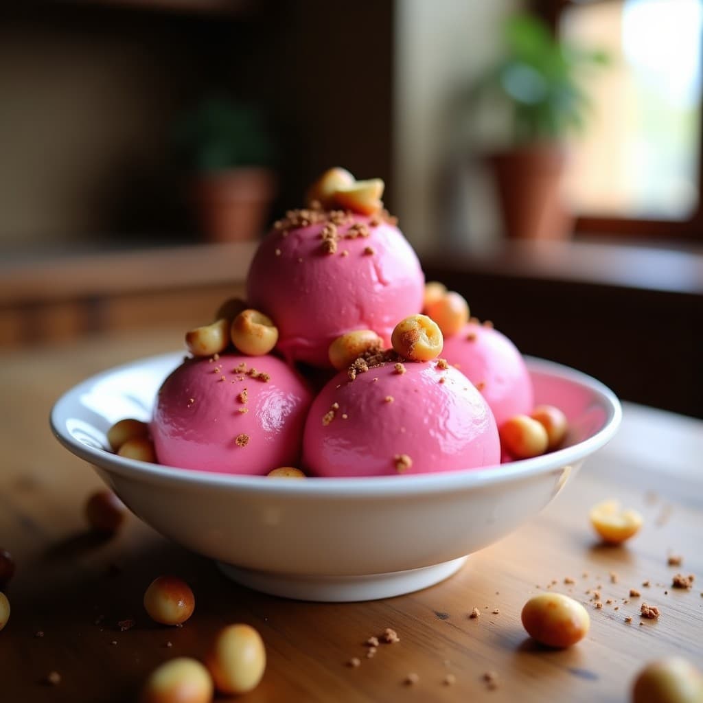 Helado de Remolacha y Jengibre con Trozos de Nuez de Macadamia: Postre Detox y Antiinflamatorio
