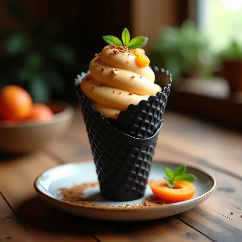 Helado de Té Rooibos con Trozos de Albaricoque y Almendras Laminadas: Postre Antiage Sin Lácteos