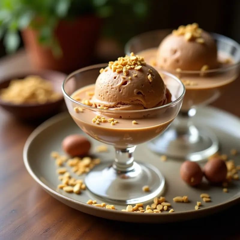 Helado de Té Rooibos y Marula con Trozos de Nuez de Macadamia: Postre Africano Sin Lácteos en Thermomix