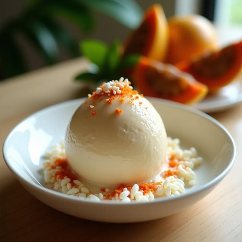 Helado de Salak y Chili en Polvo: Postre Indonesio Picante y Sin Lácteos