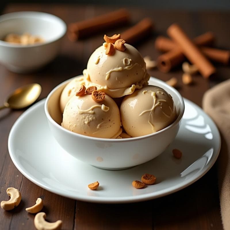 Helado de Té Chai y Anacardos: Postre Vegano Sin Lácteos con Toque Especiado