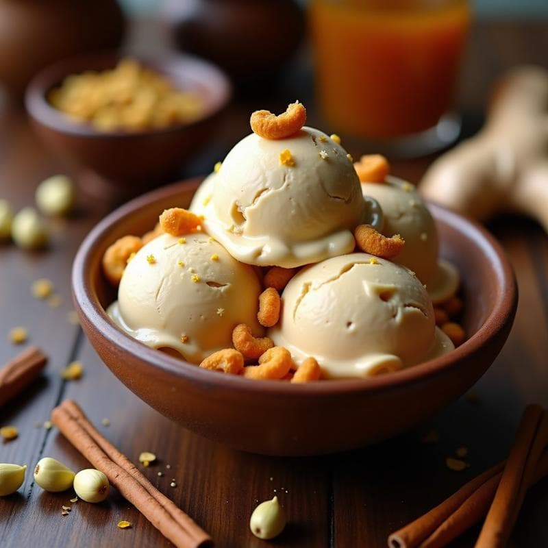 Helado de Té Chai y Cardamomo con Trozos de Panela: Postre Hindú Sin Lácteos en Thermomix