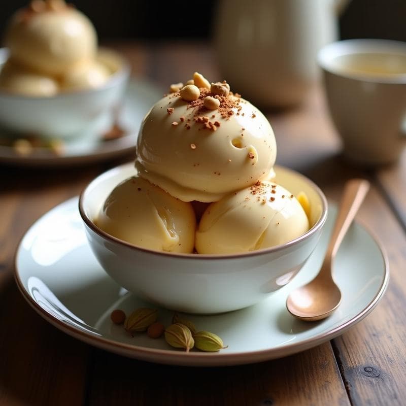 Helado de Té Chai y Cardamomo con Base de Plátano: Postre Vegano Sin Lácteos en 5 Minutos