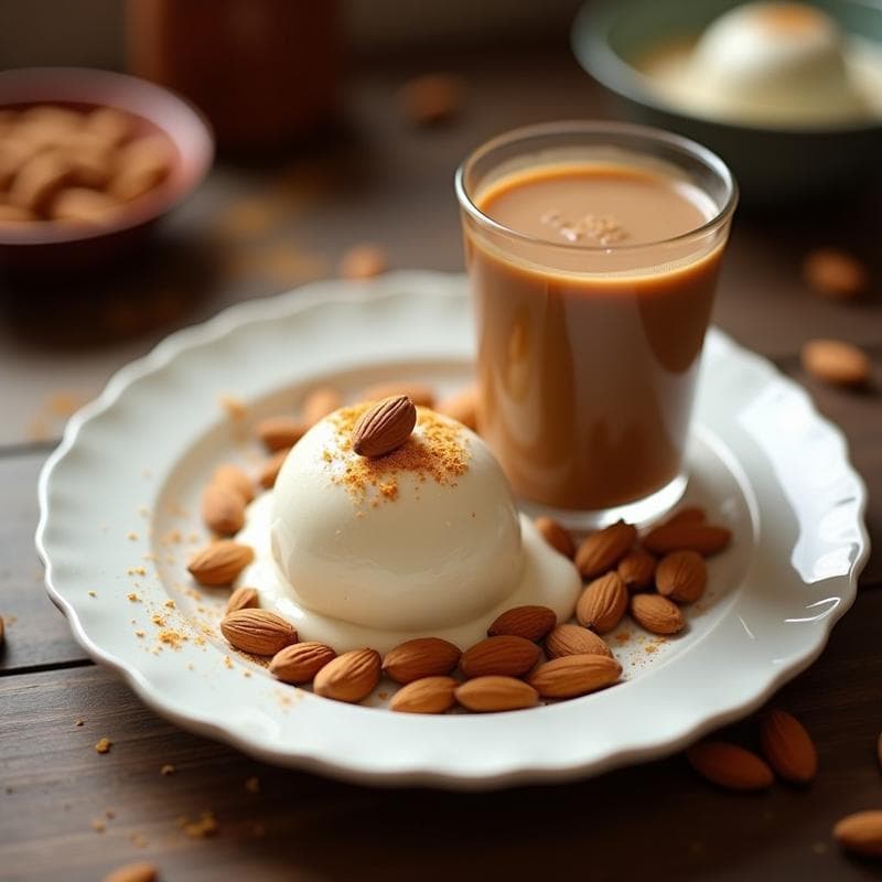 Helado de Té Chai y Coco con Trozos de Almendra: Postre Vegano Sin Lactosa en 5 Minutos
