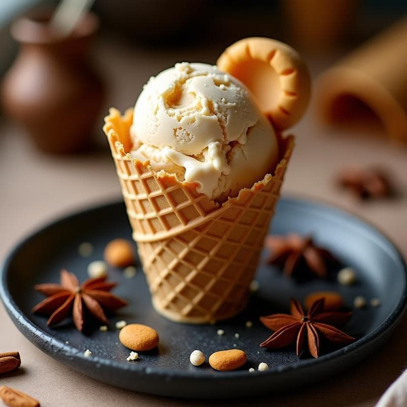 Helado de Té Chai con Trozos de Galeta de Jengibre: Postre Keto Sin Azúcar en Thermomix