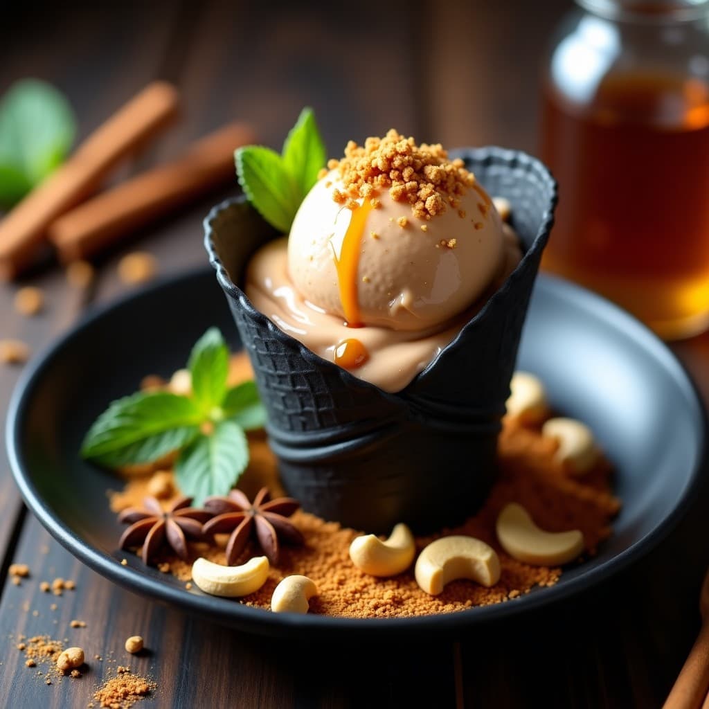 Helado de Té Chai y Nueces de Cajú: Postre Vegano Sin Lácteos en Thermomix