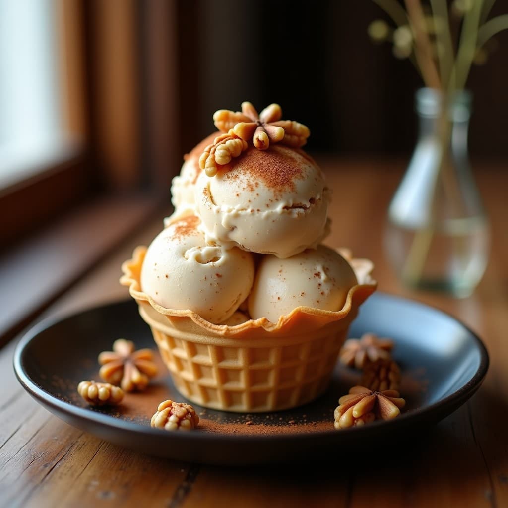 Helado de Té Chai con Trozos de Nuez: Postre Indio Sin Lácteos en 4 Ingredientes
