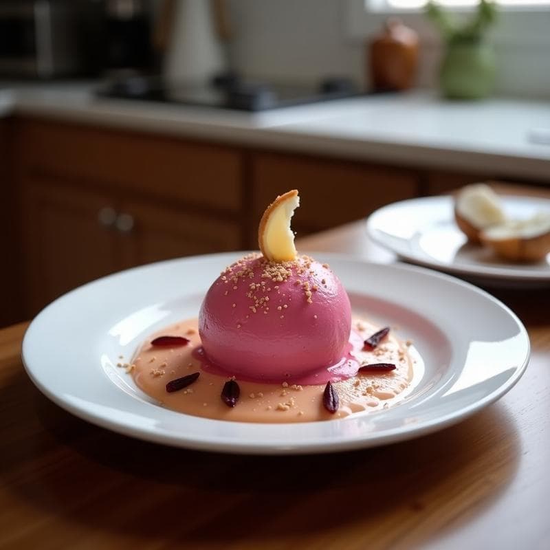 Helado de Té de Hibisco y Jengibre con Virutas de Coco: Postre Vegano Egipcio Sin Azúcar