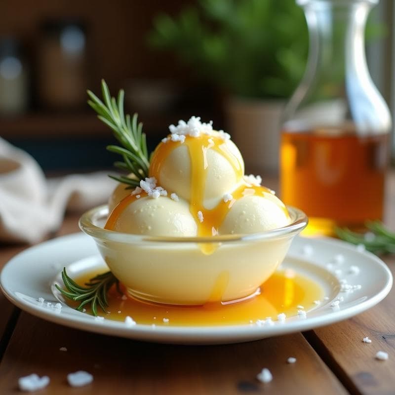 Helado de Té de Hierbas y Miel de Manuka: Postre griego Sin Lactosa y Relajante