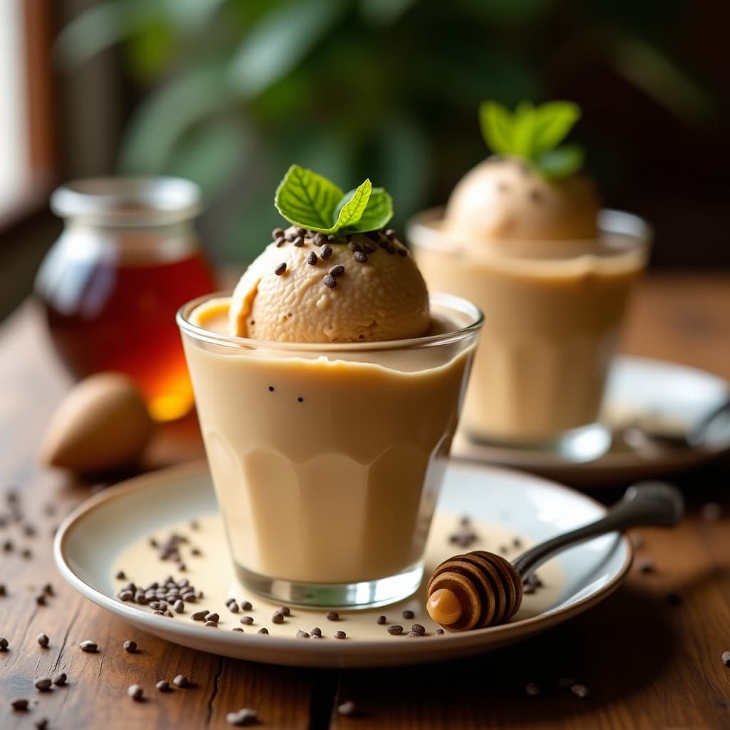 Helado de Té de Muña y Miel de Abispa: Postre Andino Tradicional Sin Lácteos