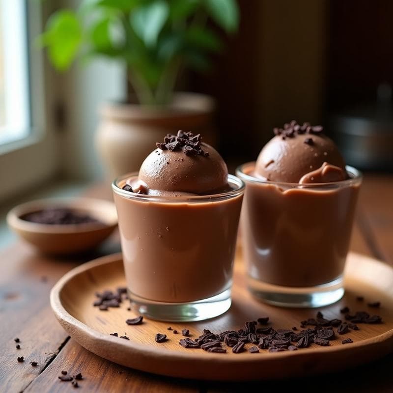 Helado de Té Rojo Pu-erh con Virutas de Chocolate 90%: Postre Antioxidante Keto en 4 Ingredientes
