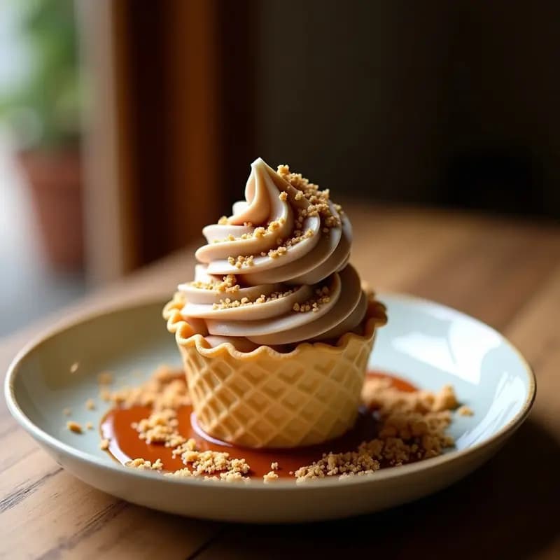 Helado de Té Rooibos y Almendras con Sirope de Dátil: Postre Sudafricano Vegano