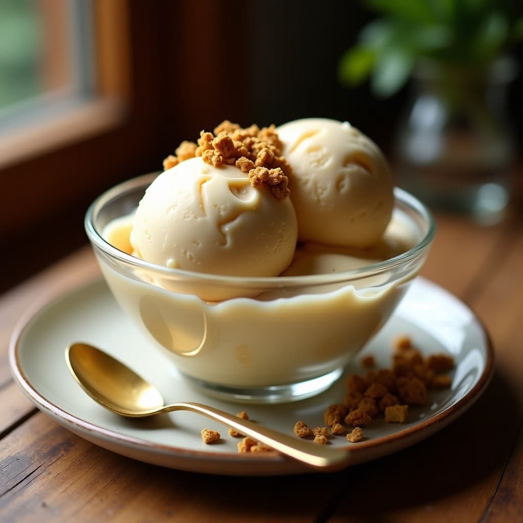 Helado de Té Rooibos y Cardamomo con Crujiente de Pistachos: Postre Sudafricano Keto