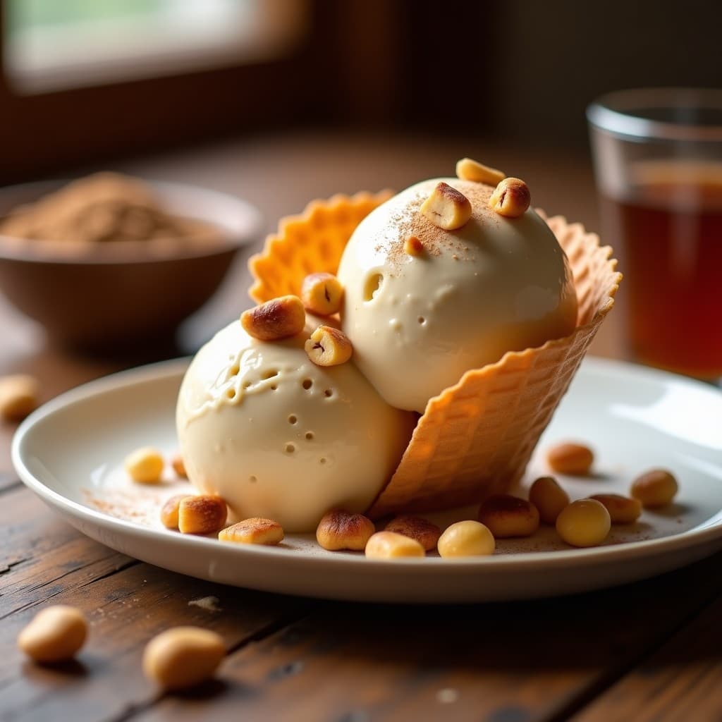 Helado de Té de Rooibos y Nueces de Macadamia: Postre Vegano Sin Azúcar y Sin Lactosa